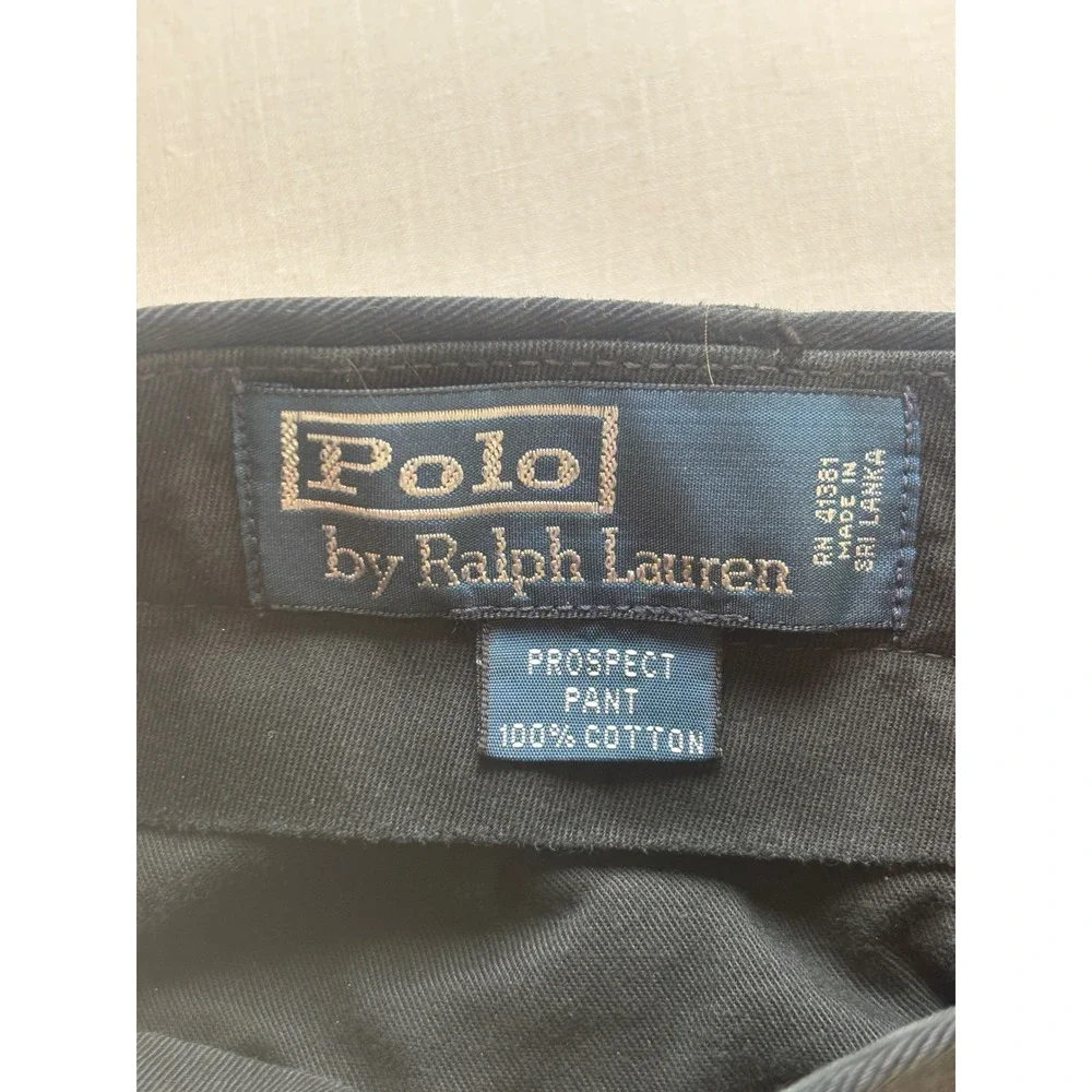 Polo Ralph Lauren Prospect Pant Mens 36x32 Black Classic Chino Cotton Trousers